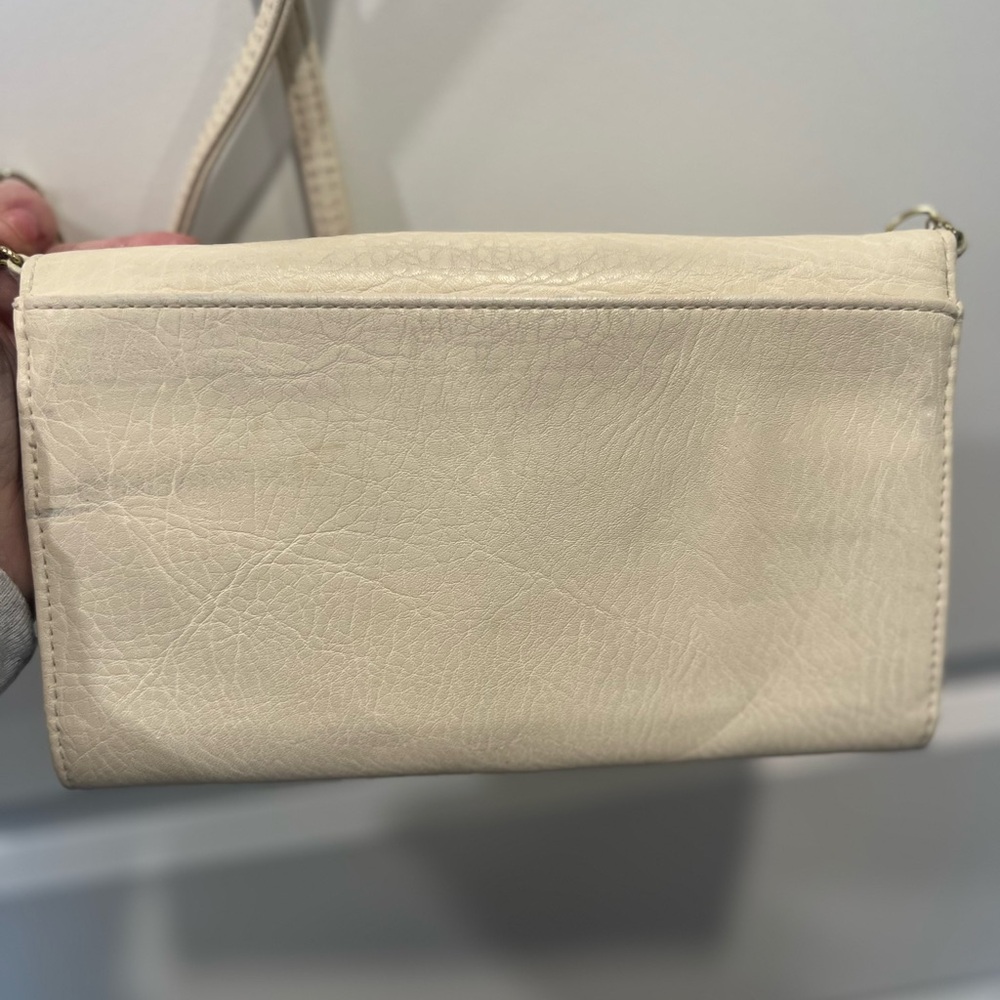 Nicole Miller Cream Clutch with Chain Strap - Picture 3 of 6